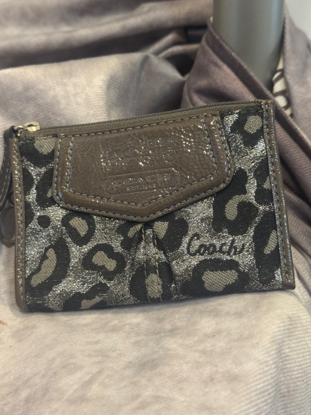Coach Metallic Leopard Print‎ Small Wallet - Canvas/Leather